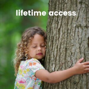 connected kids foundation course lifetime access girl hugging tree - meditation for children