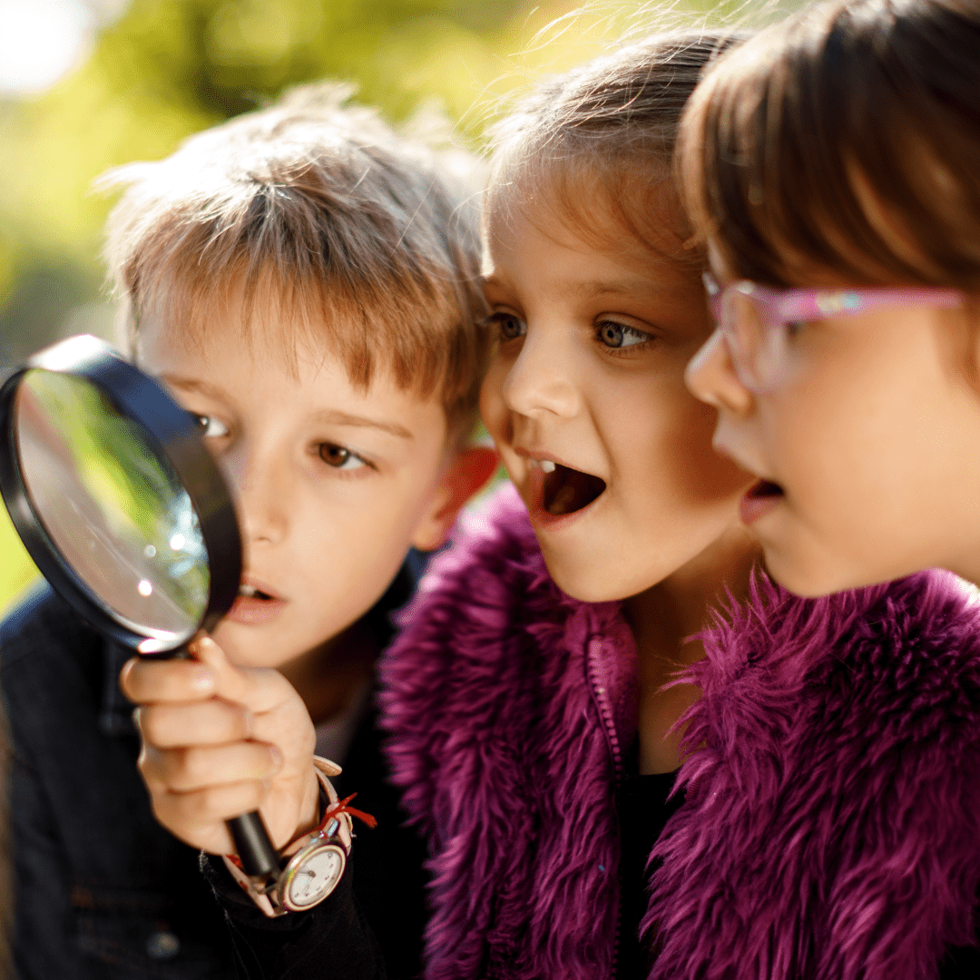 children magnifying glass mindfulness