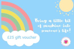 rainbow and cloud promoting gift voucher for connected kids courses