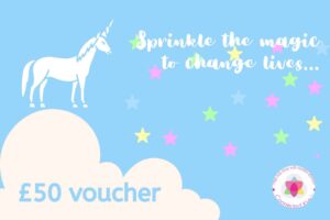 unicorn on a cloud gift card from connected kids