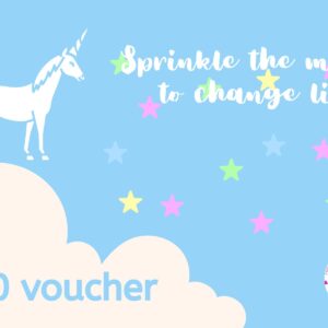 unicorn on a cloud gift card from connected kids