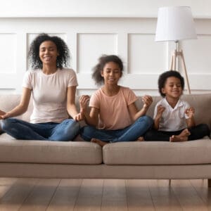 meditation subscription connected kids - family meditating