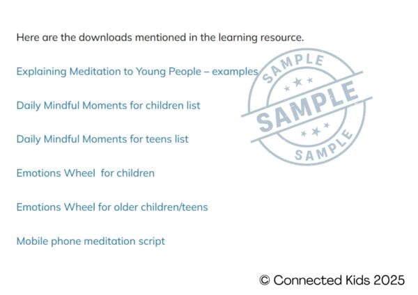 creative mindful toolkit to teach kids meditation - course samples