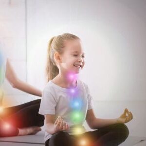 Confidence and creativity - advanced techniques woman and girl sitting meditating - with view of their chakra energy centres Energy awareness to help with SEN