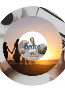 circles and within each is peace, person, family, work