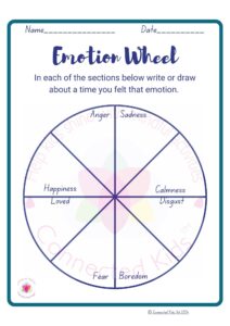 Emotion Wheel worksheet for children