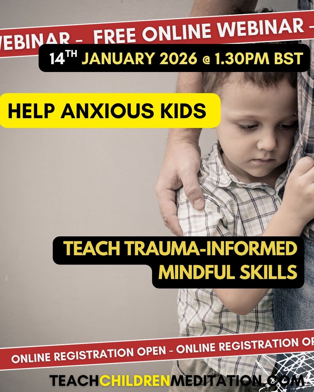 trauma experienced boy holding onto adult