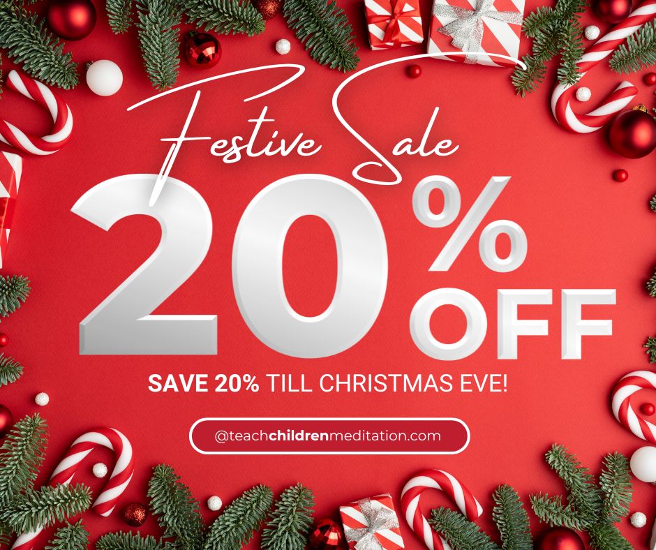 20 percent sale off teach kids meditation festive sale christmas eve