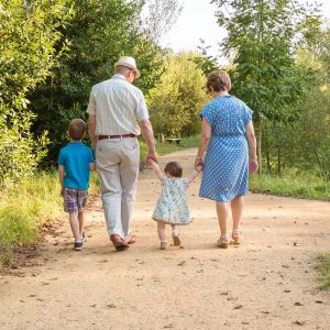 Mindfulness for grandparents and grandchildren taking a walk in nature
