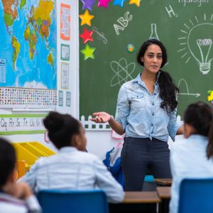 mindfulness for teachers - teacher in front of class